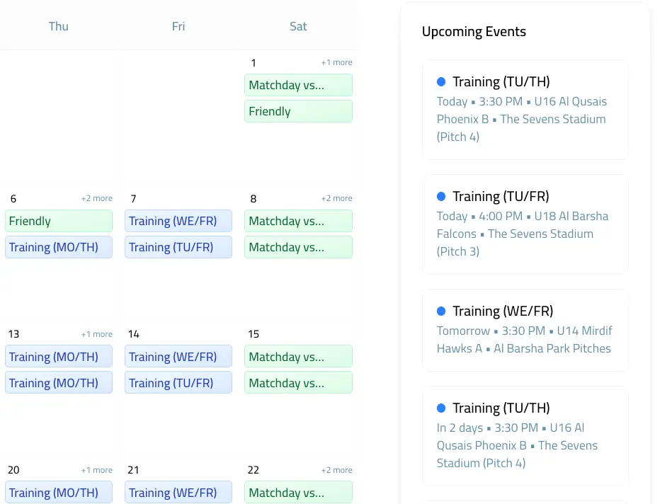 Schedule Management Interface